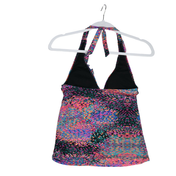 Assets Sara Blakely Spanx Tankini Womens Small Rainbow Swim Top Ruffle Bra Pads - Picture 6 of 9
